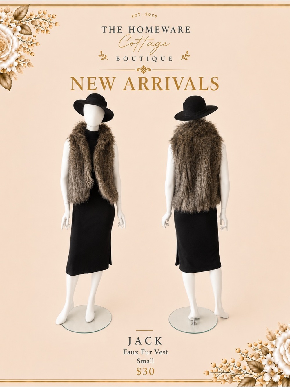 Jack by BB Dakota Faux Fur Vest in Brown